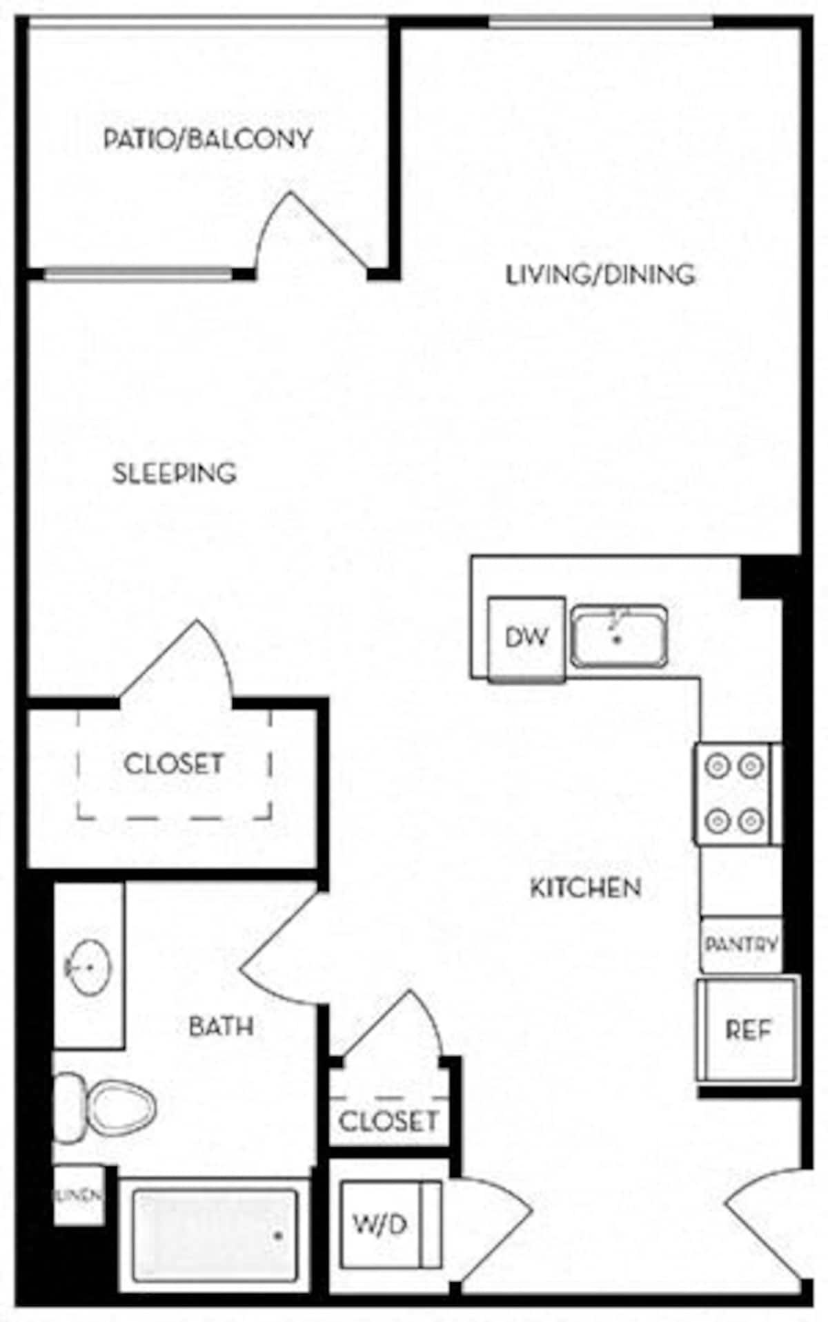 Floorplan diagram for S1, showing Studio