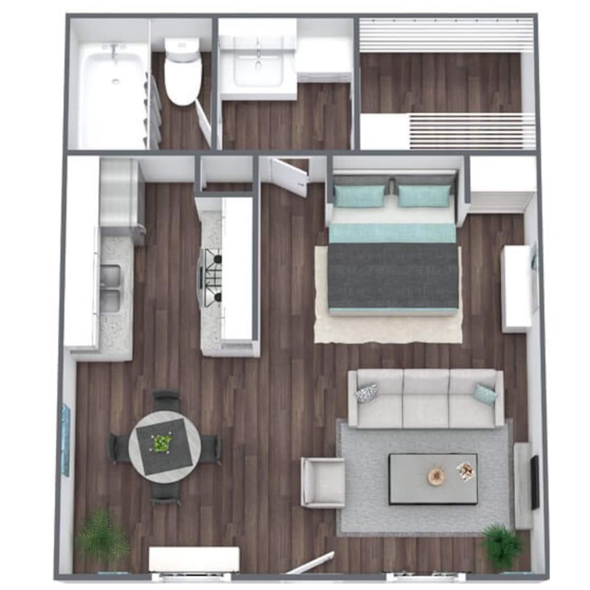 Floorplan diagram for Studio, showing Studio
