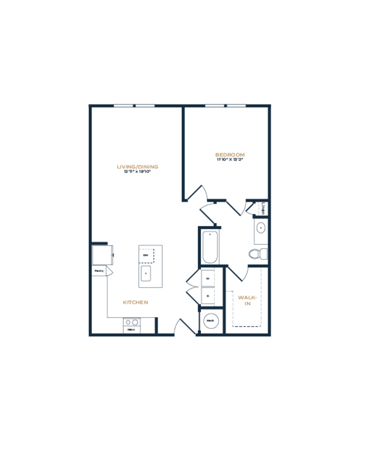 Floorplan diagram for A1 Essential, showing 1 bedroom