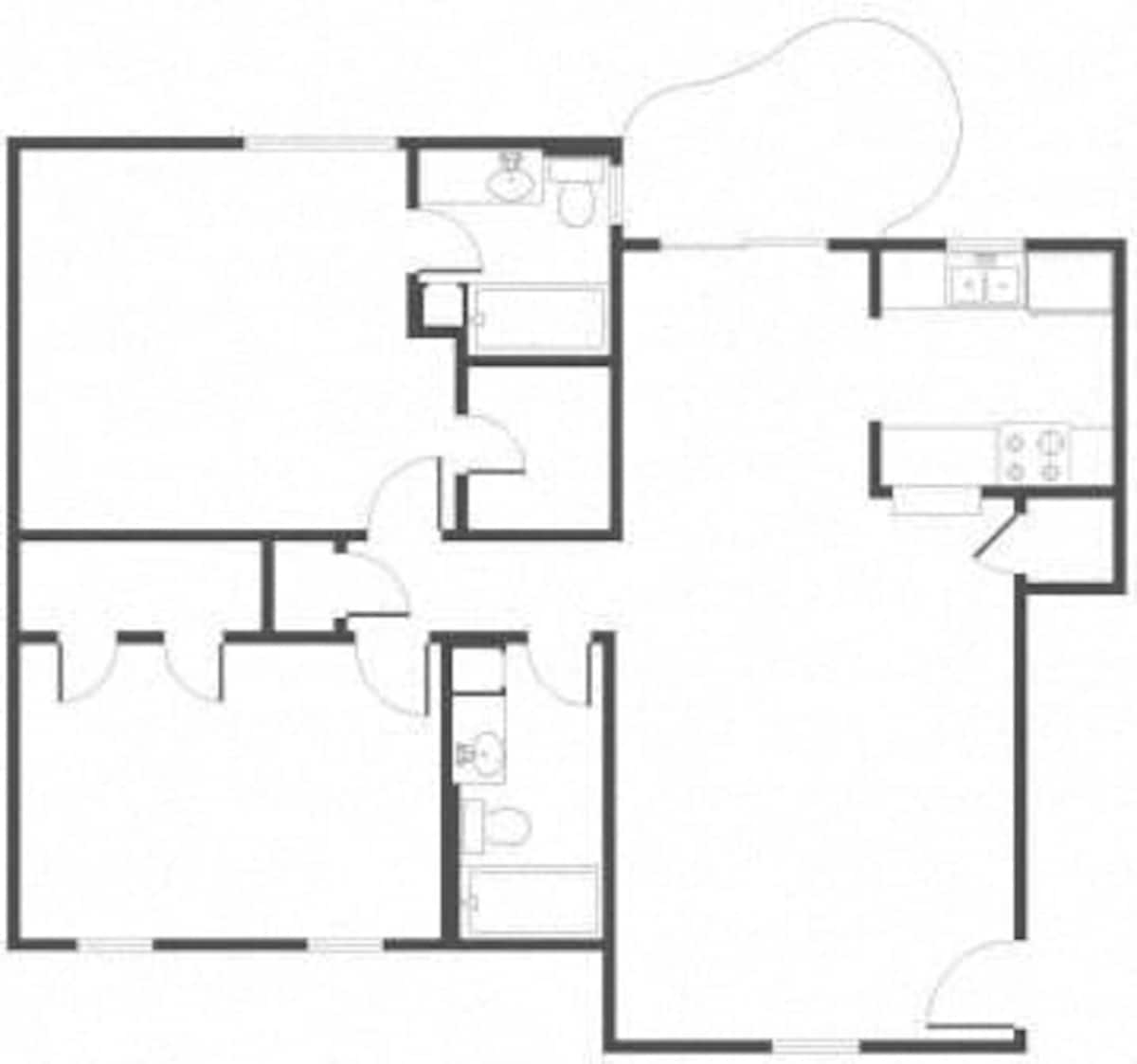 Floorplan diagram for B4, showing 2 bedroom