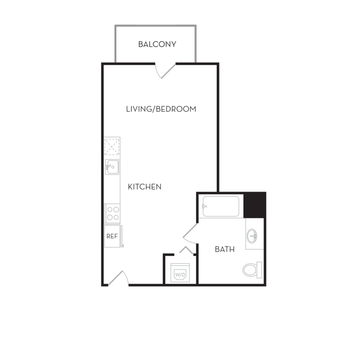 Floorplan diagram for S1, showing Studio
