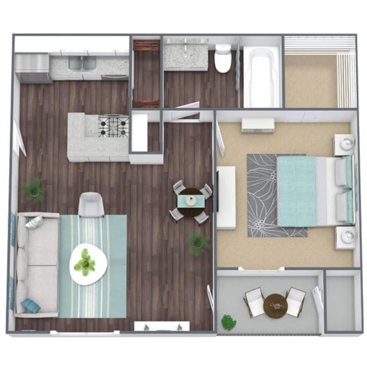Floorplan diagram for Palma Ceia, showing 1 bedroom