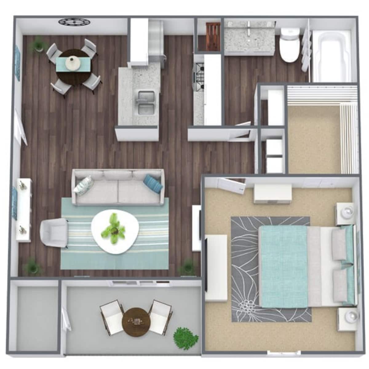 Floorplan diagram for Hyde Park, showing 1 bedroom