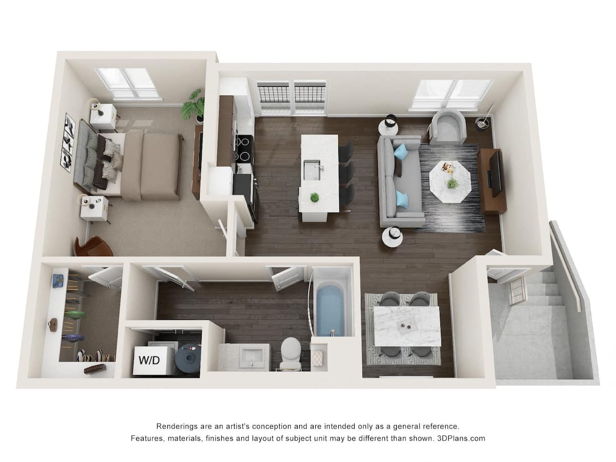 Floorplan diagram for Carriage + Garage, showing 1 bedroom