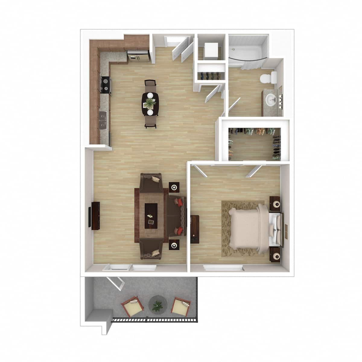 Floorplan diagram for The Elgin, showing 1 bedroom