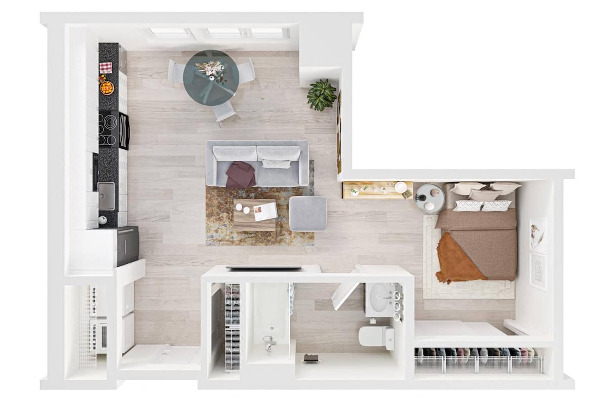 Floorplan diagram for Studio C, showing Studio