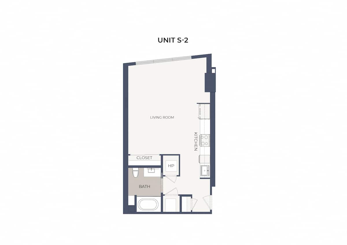 Floorplan diagram for S2, showing Studio