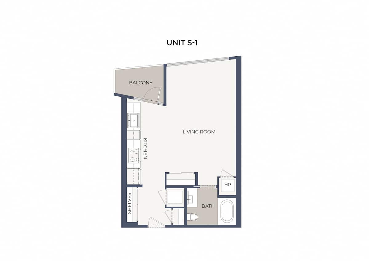 Floorplan diagram for S1, showing Studio