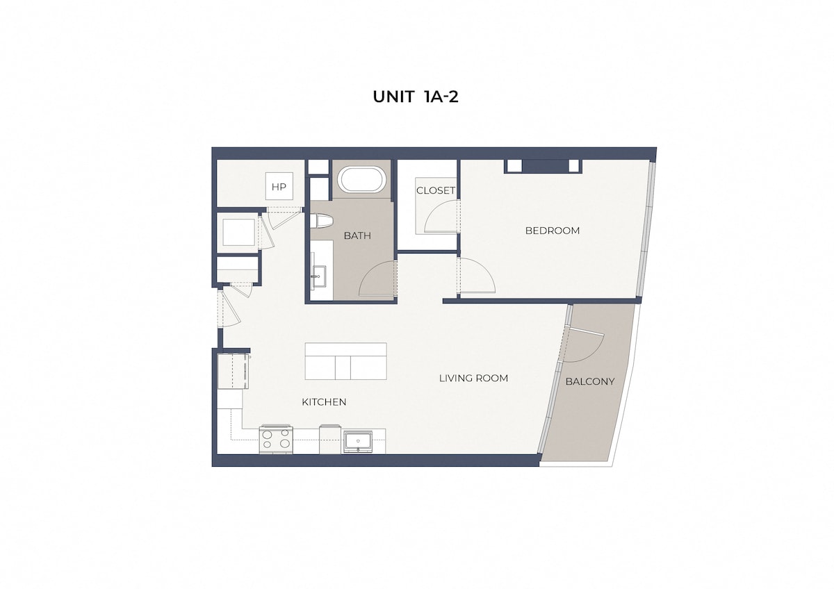 Floorplan diagram for A2, showing 1 bedroom