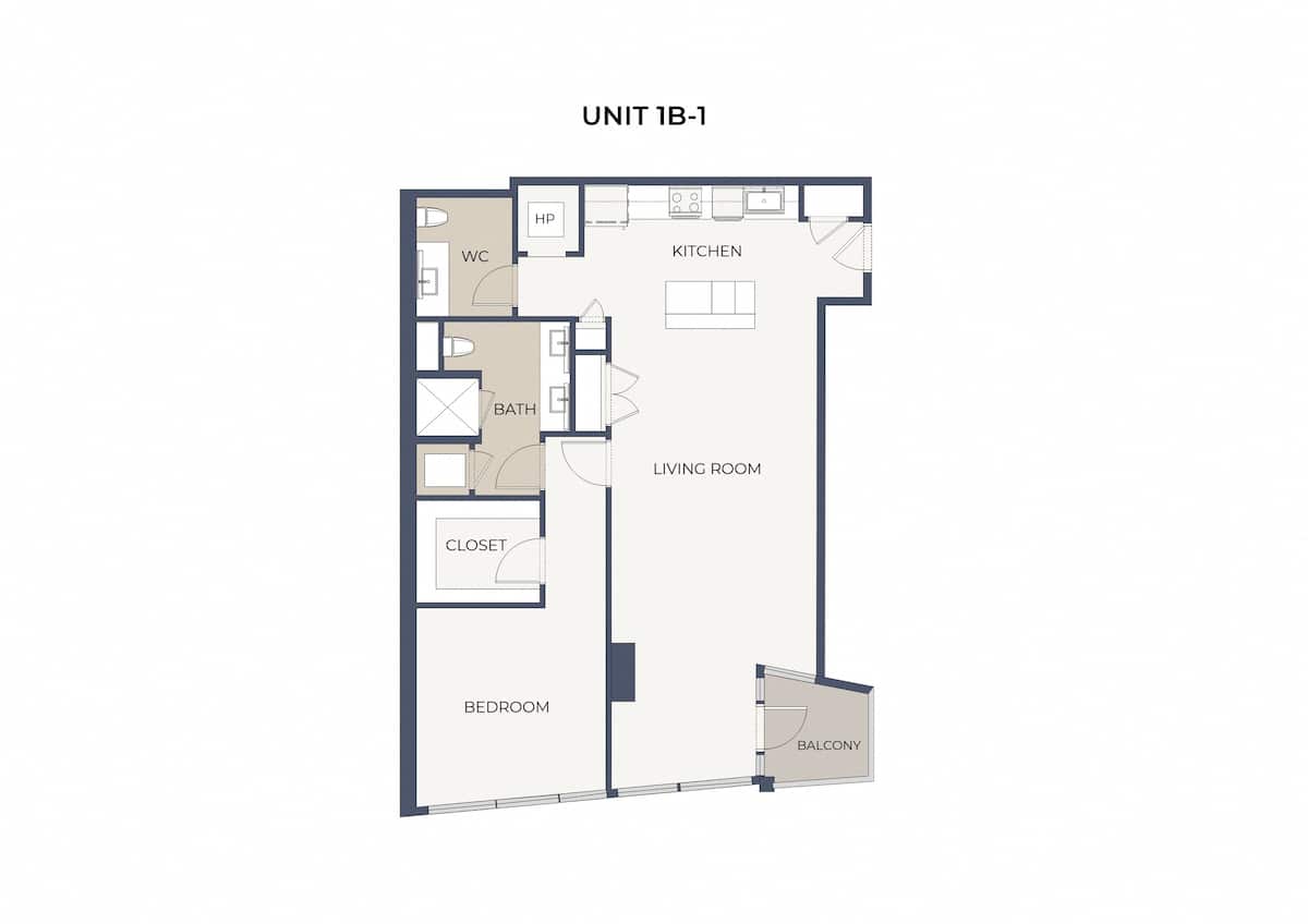 Floorplan diagram for A4, showing 1 bedroom