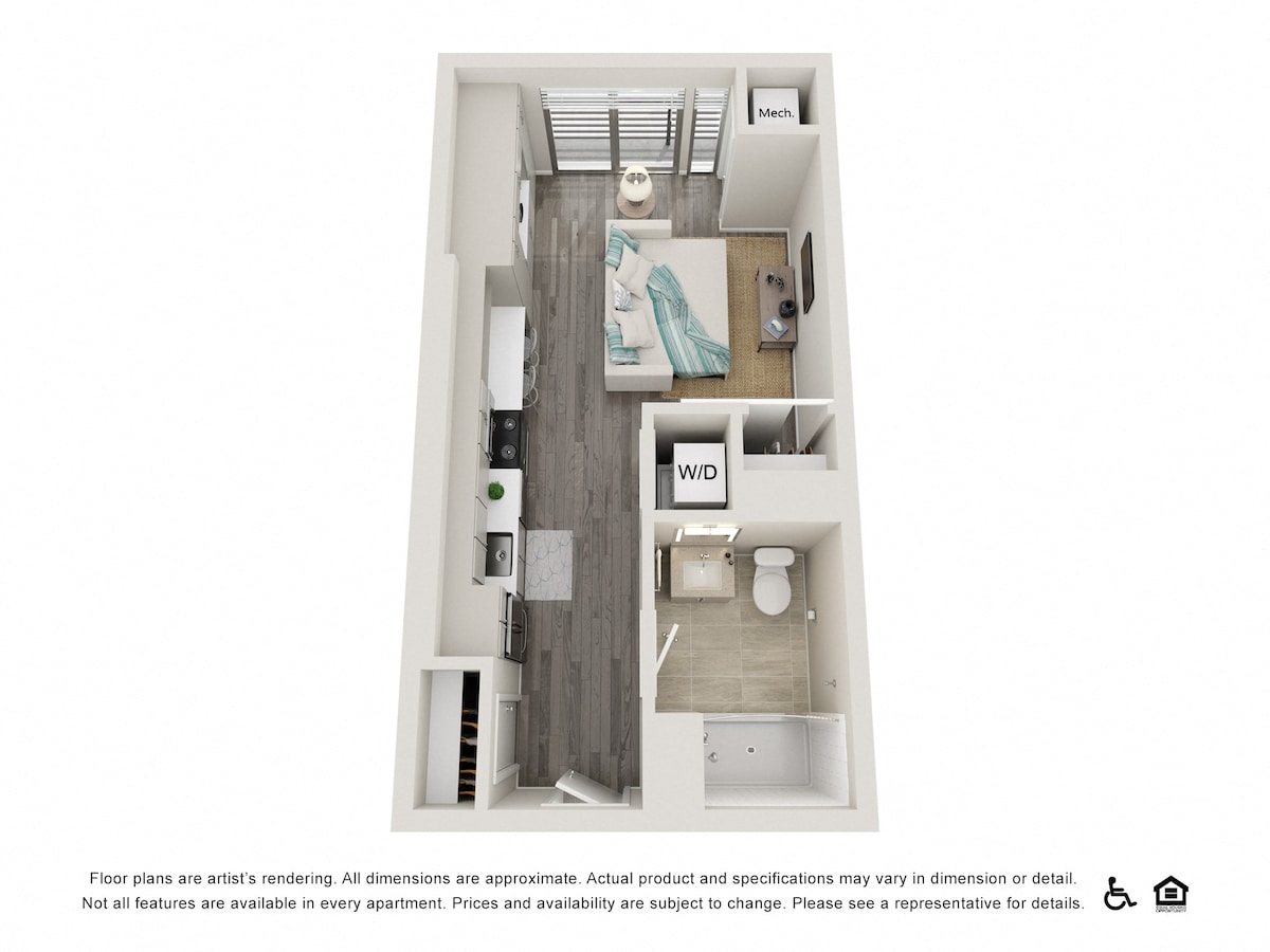Diagrama del plano para Studio A1, que muestra Estudio