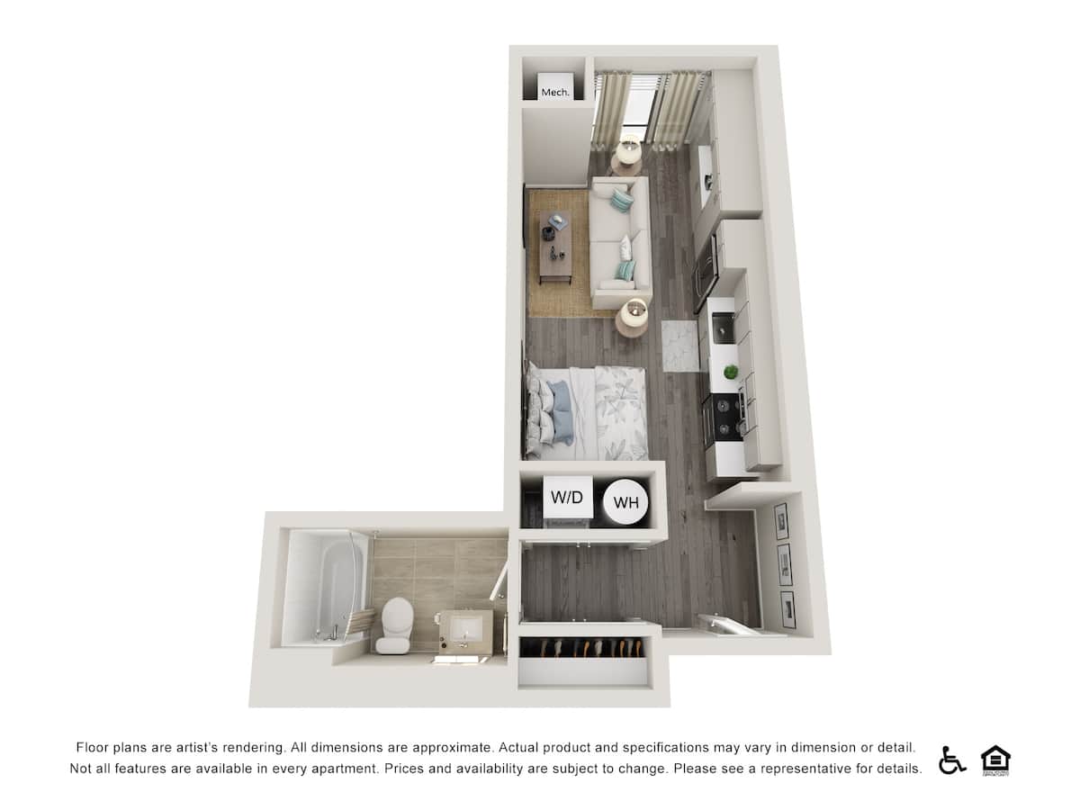 Floorplan diagram for Studio C, showing Studio