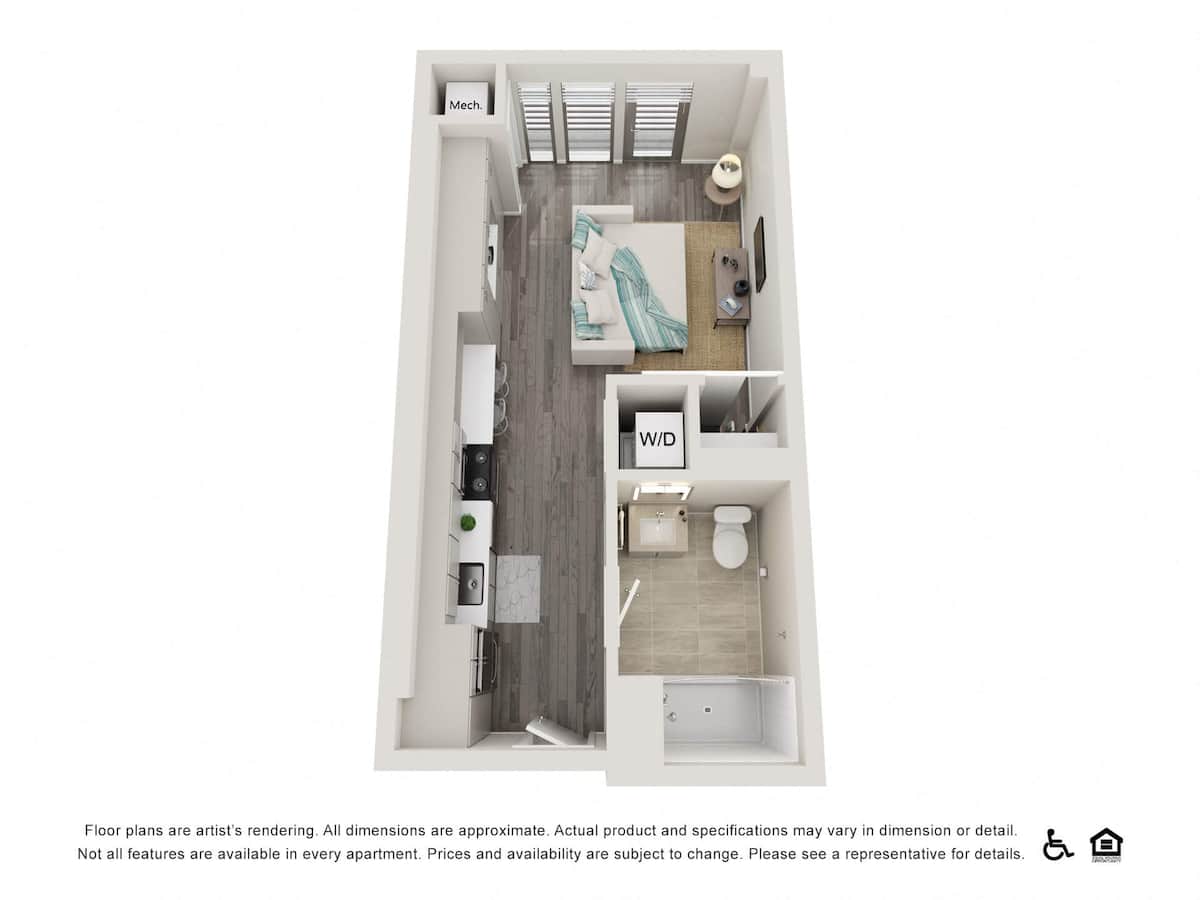 Floorplan diagram for Studio D, showing Studio
