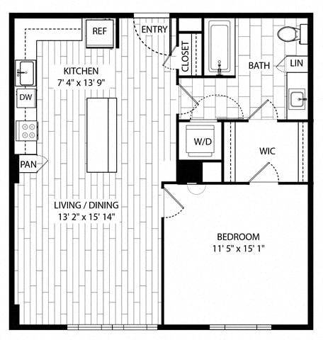 Floorplan diagram for California, showing 1 soverom