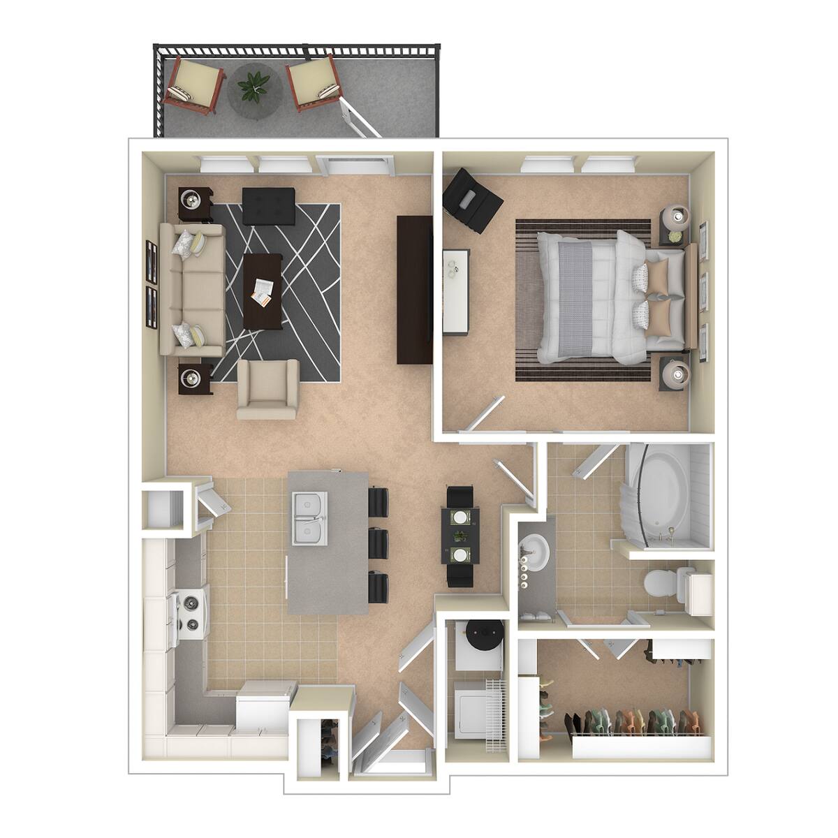 Floorplan diagram for A1, showing 1 bedroom