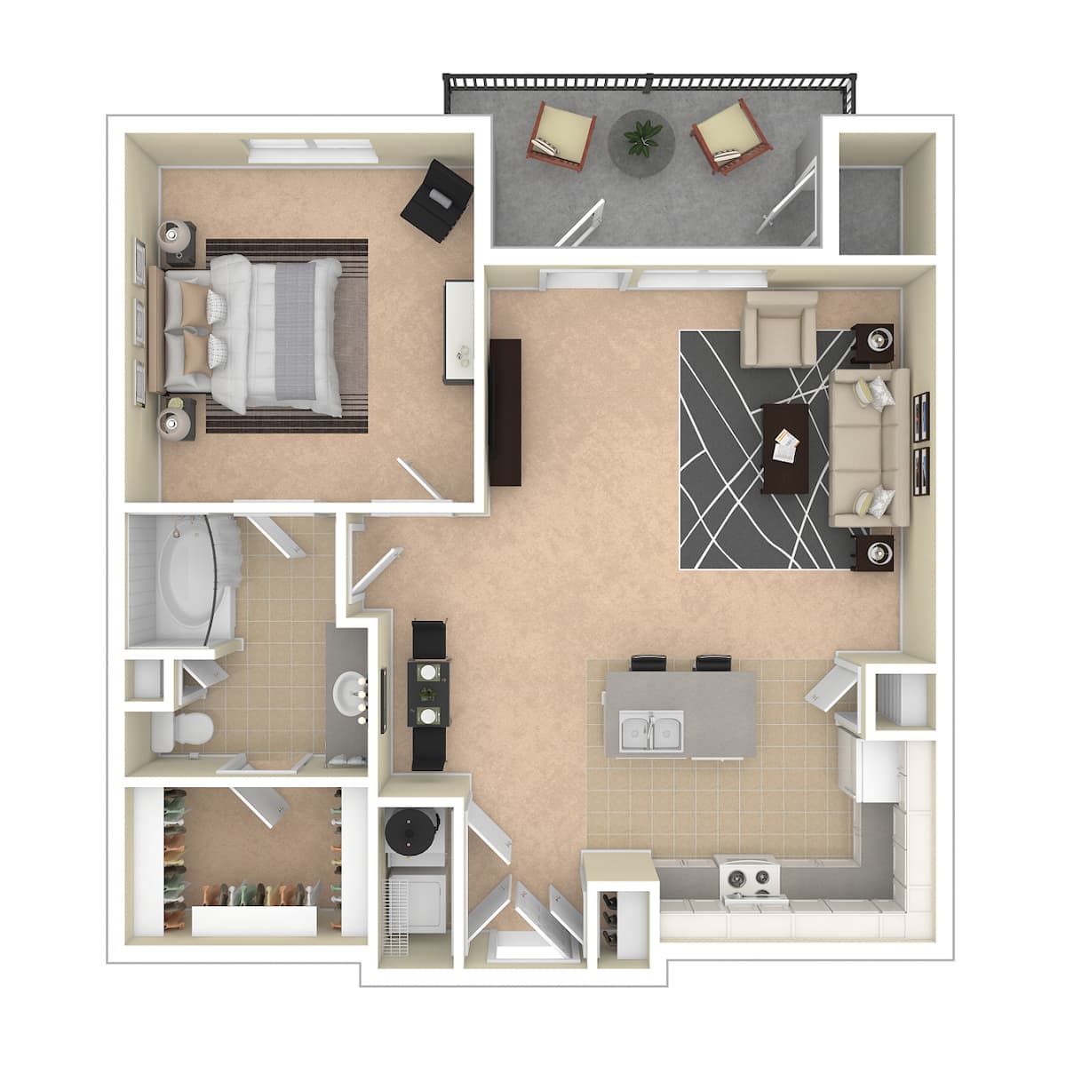 Floorplan diagram for A3, showing 1 bedroom