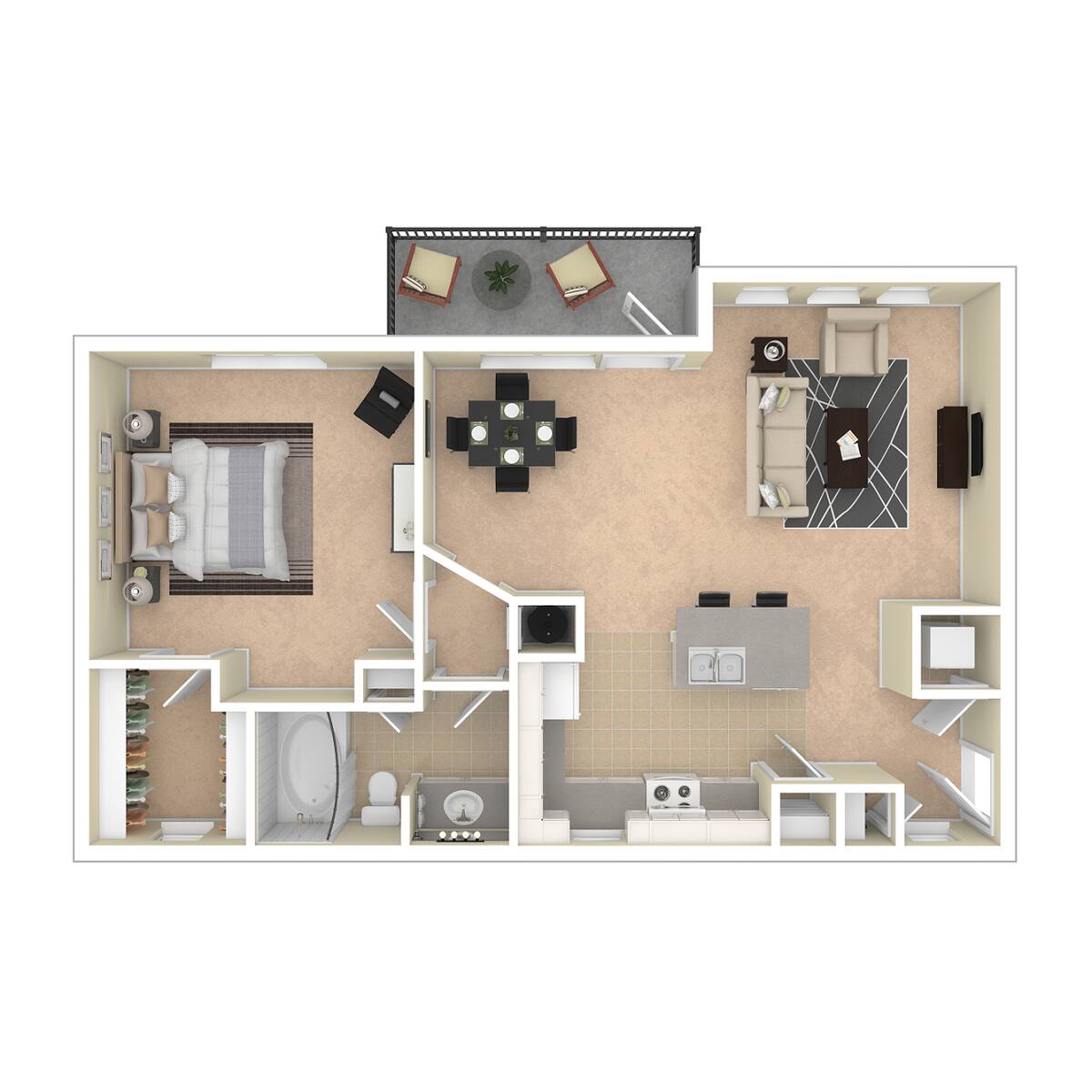 Floorplan diagram for A6, showing 1 bedroom