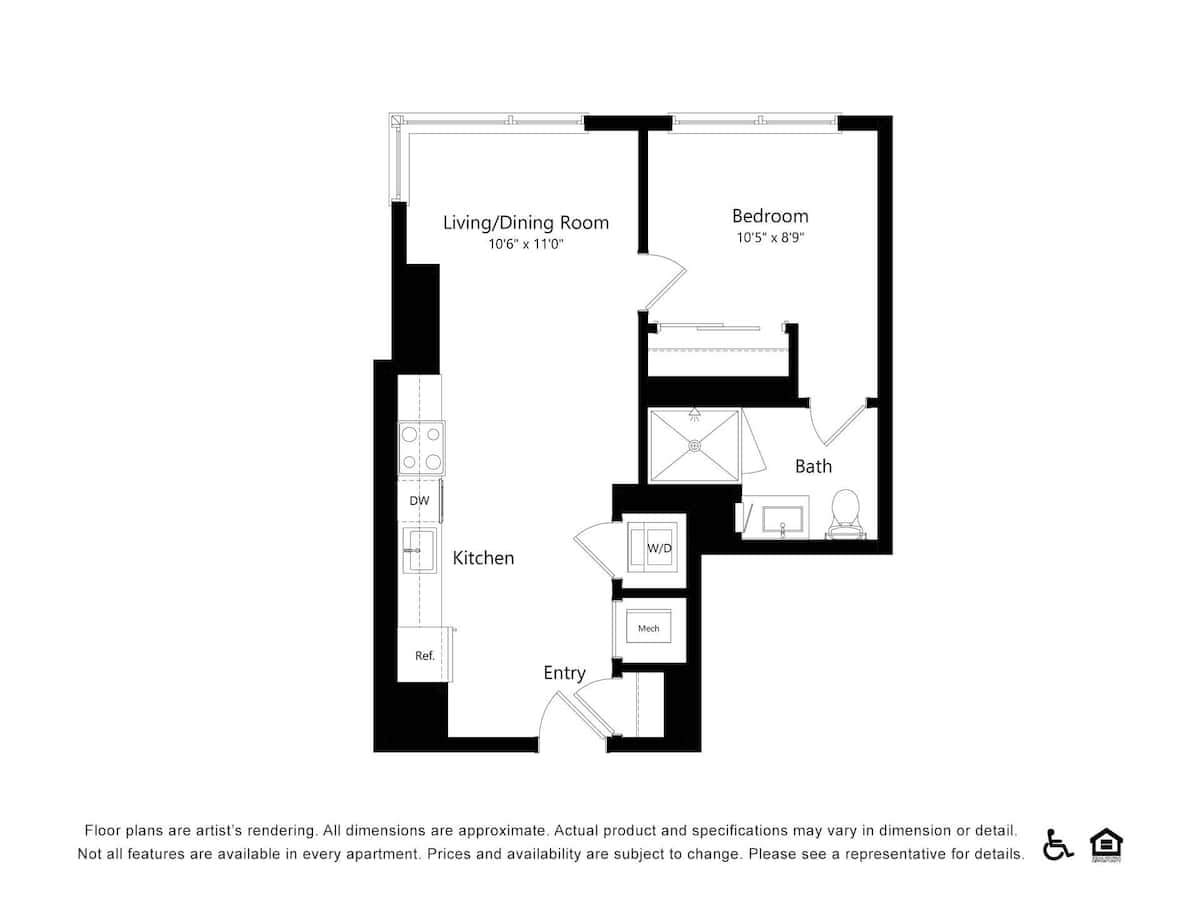 Floorplan diagram for B30, showing 1 bedroom