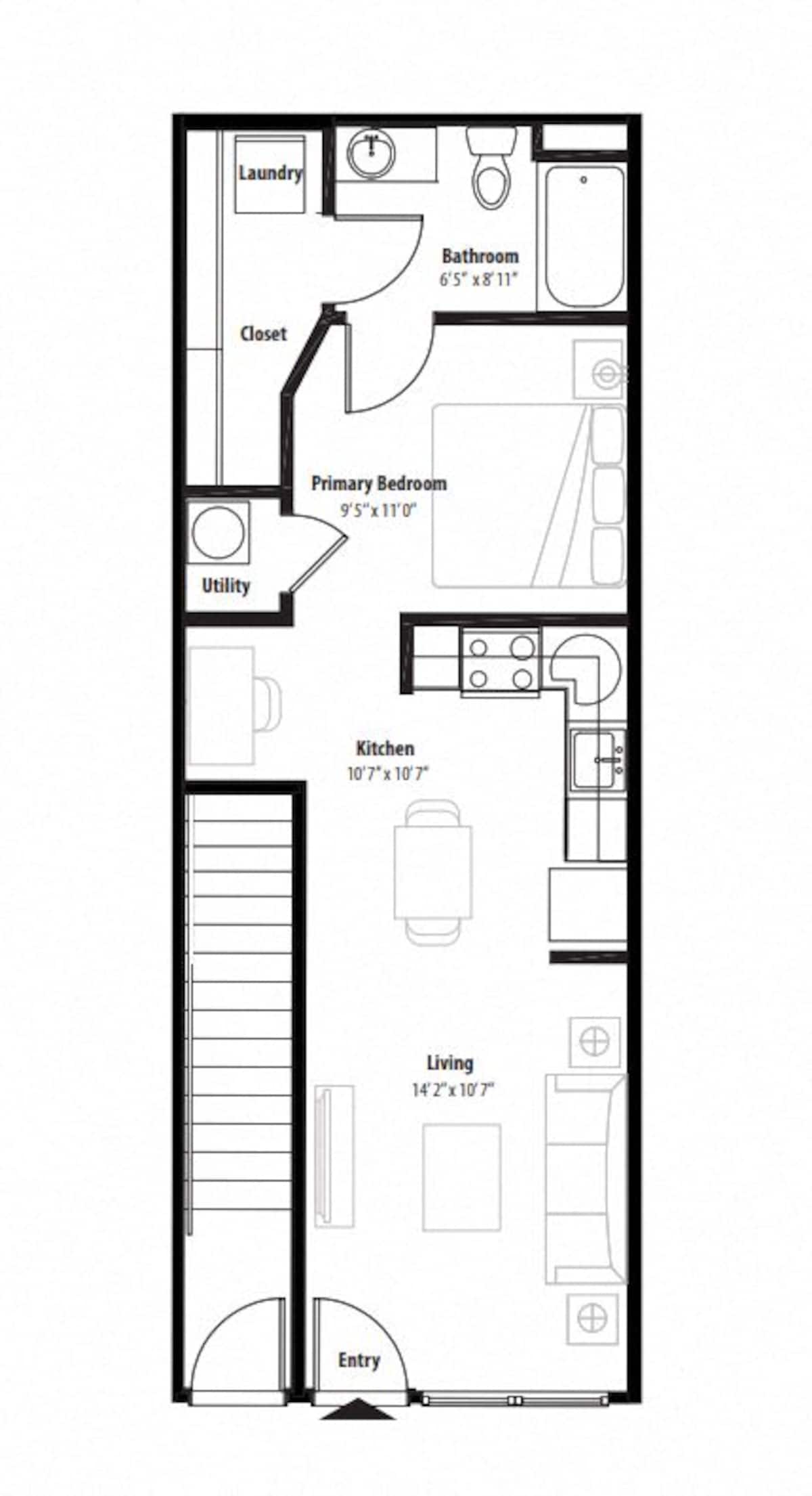 Floorplan diagram for S1, showing Studio
