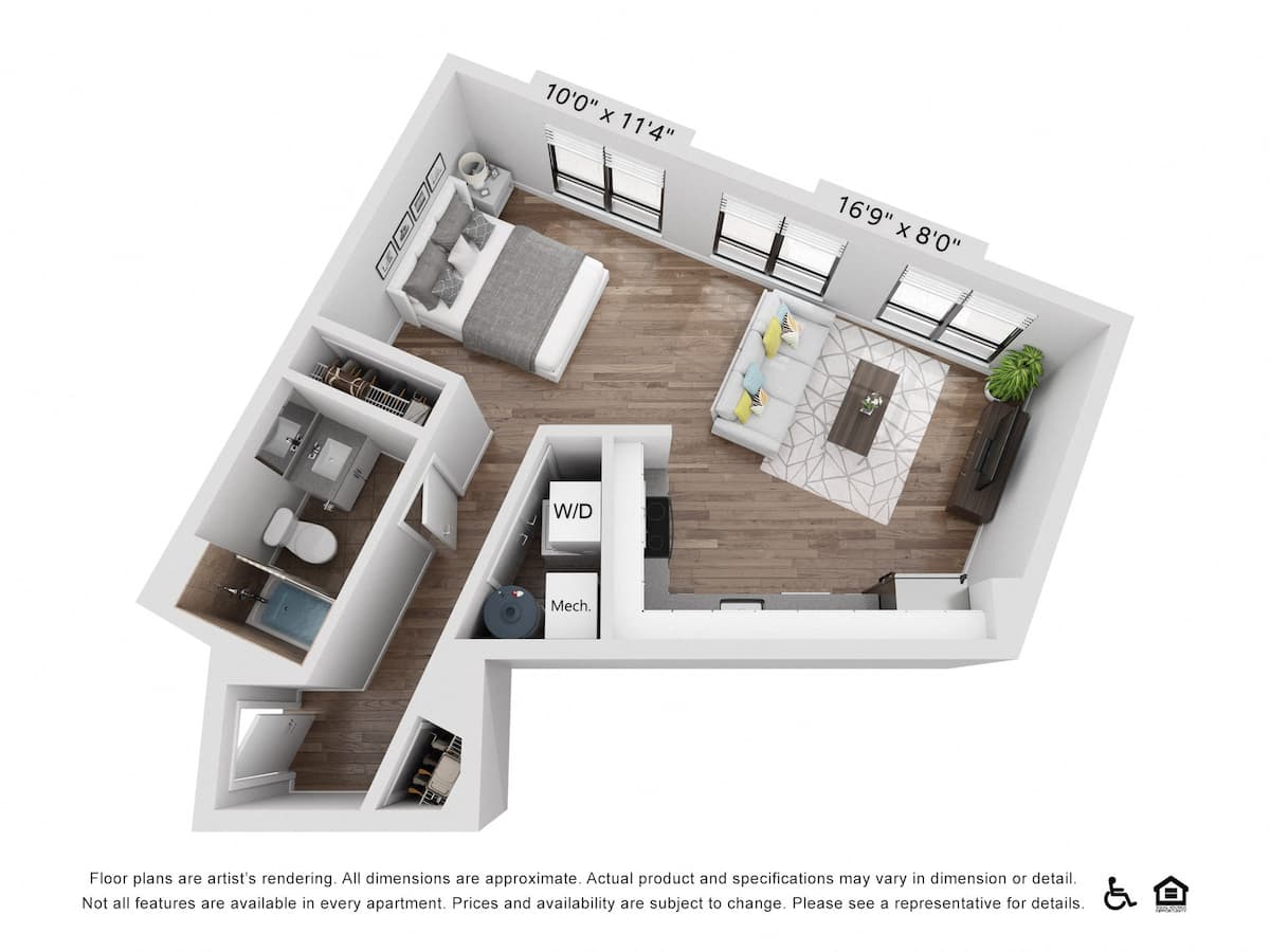 Floorplan diagram for S1R, showing Studio
