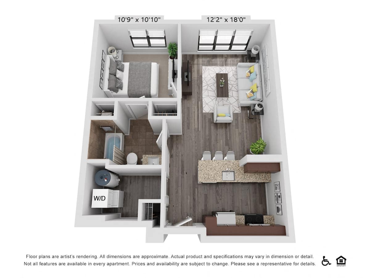 Floorplan diagram for A16, showing 1 bedroom