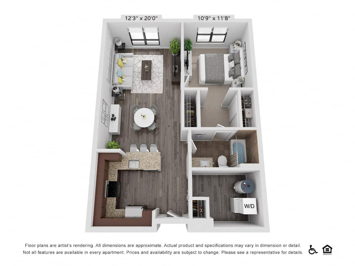 Floorplan diagram for A8, showing 1 bedroom