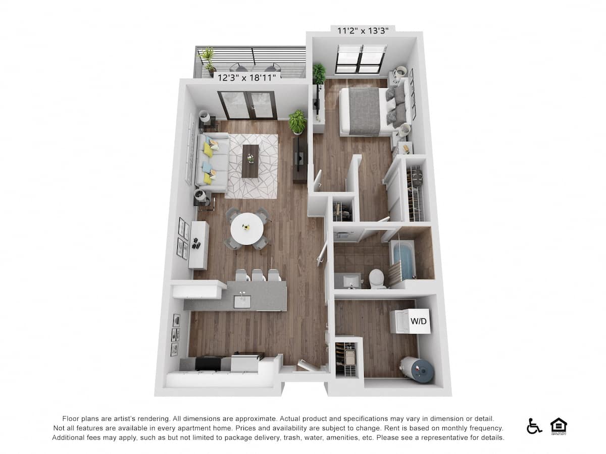 Floorplan diagram for A6R, showing 1 bedroom