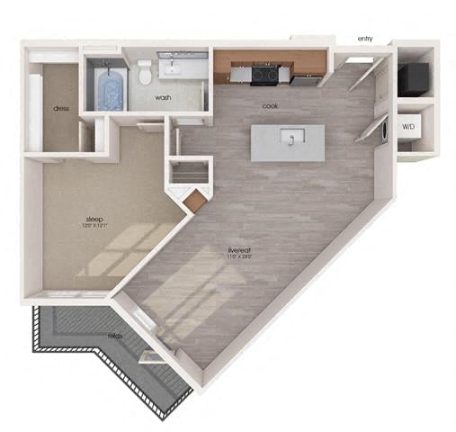 Floorplan diagram for A09, showing 1 bedroom