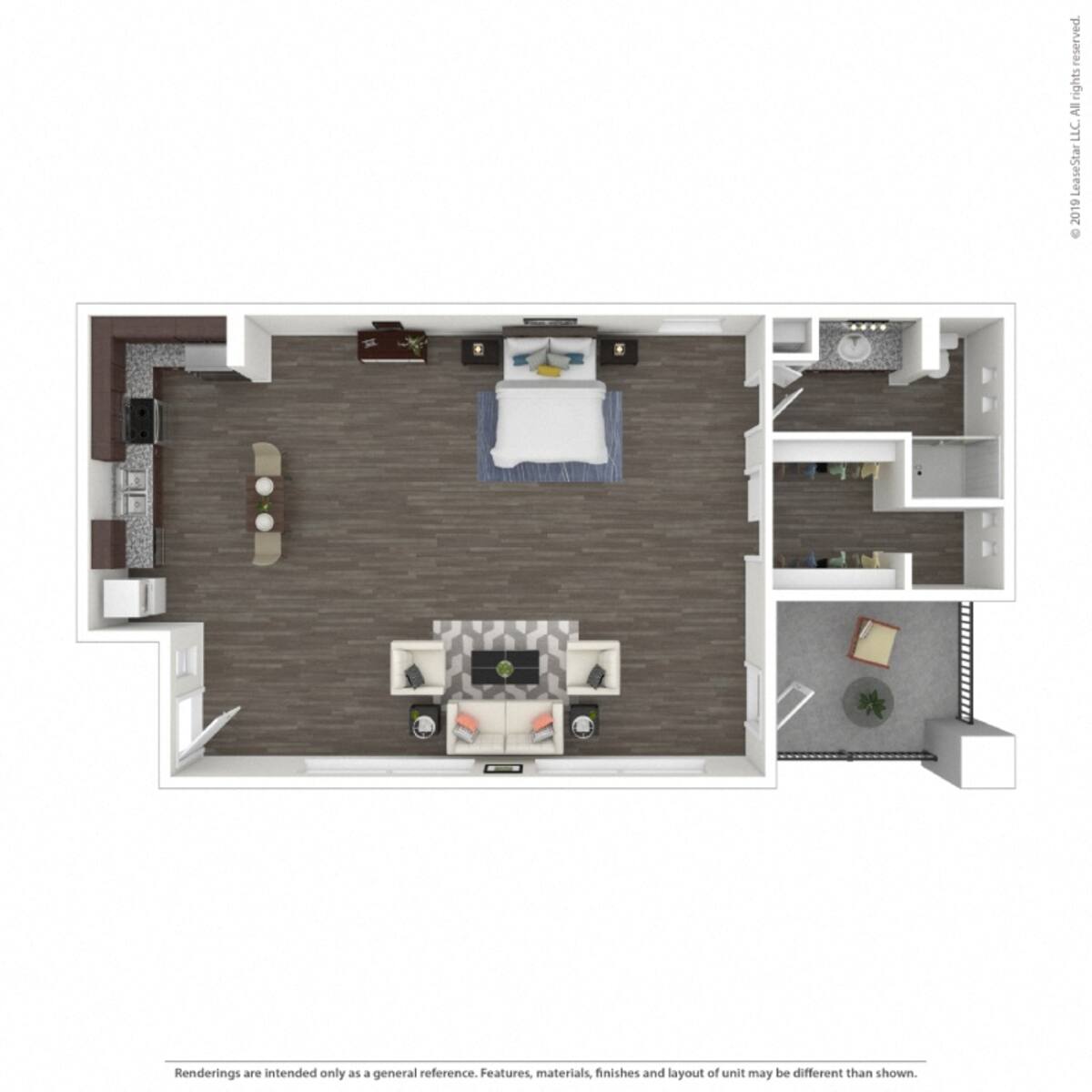 Floorplan diagram for Loft, showing Studio