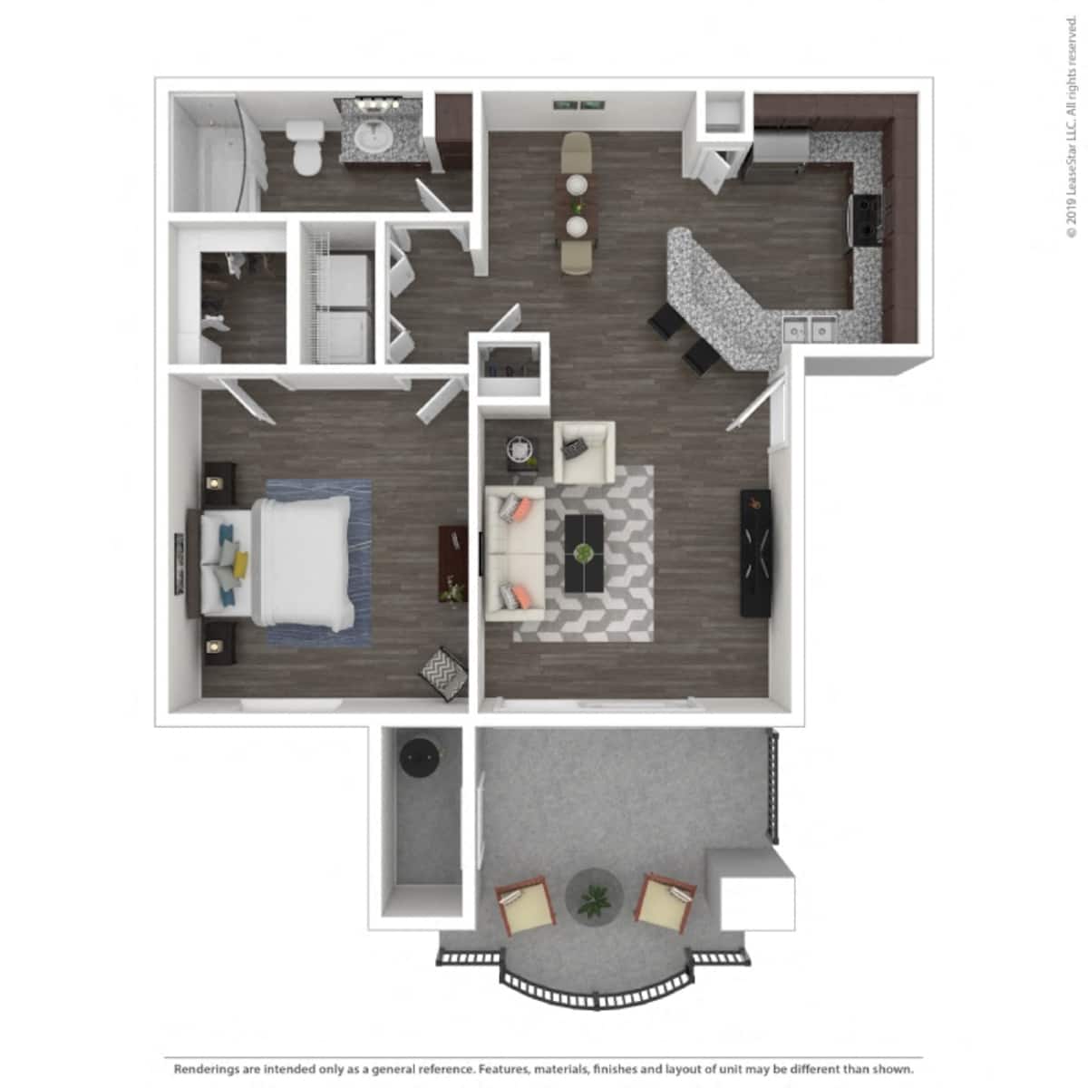 Floorplan diagram for Chelsea, showing 1 bedroom