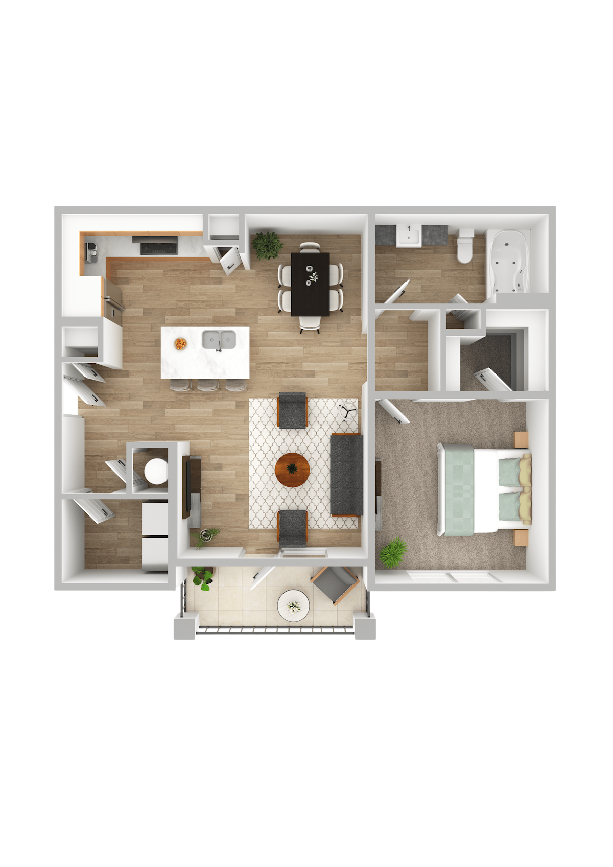 Floorplan diagram for A1, showing 1 bedroom