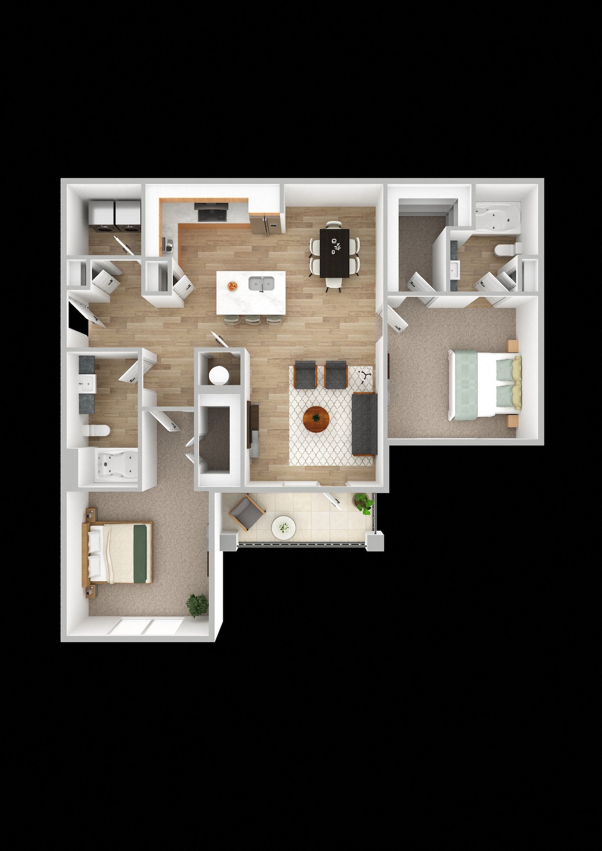 Floorplan diagram for CRS-B1, showing 2 bedroom