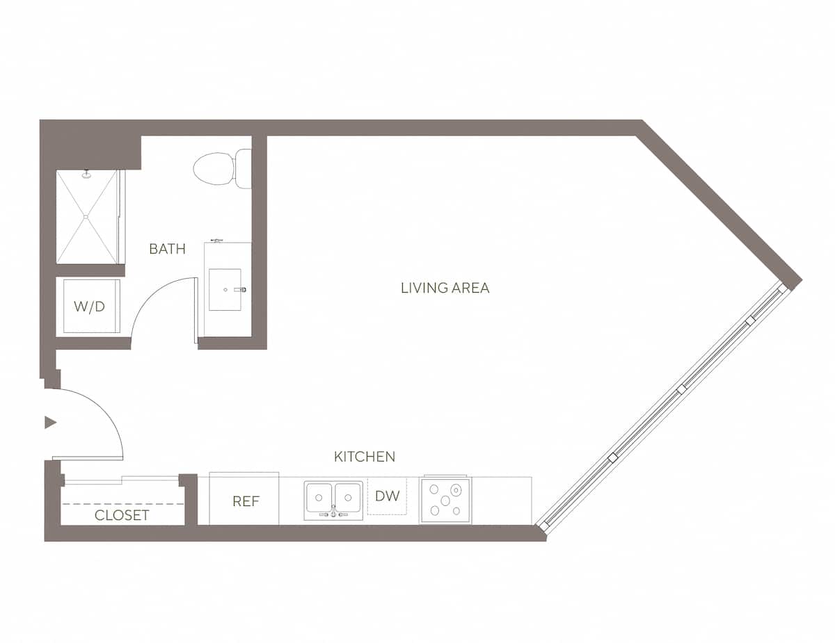 Floorplan diagram for S2 - Lofts, showing Studio