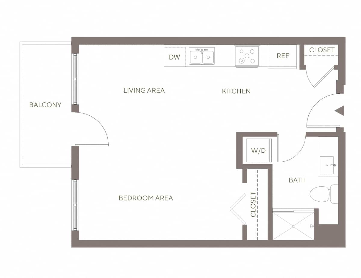 Floorplan diagram for S3 - Flats, showing Studio