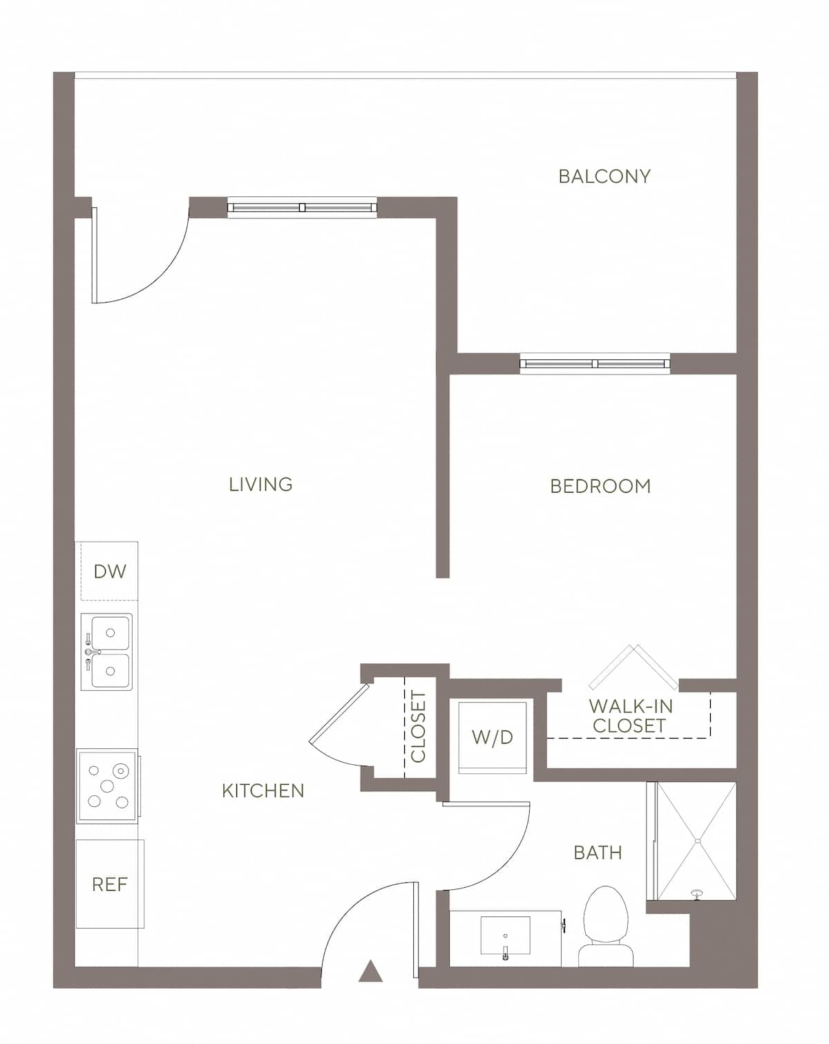 Floorplan diagram for A2 - Flats, showing 1 bedroom