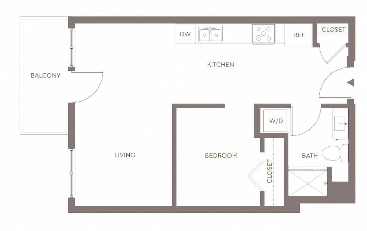 Floorplan diagram for A3 - Flats, showing 1 bedroom