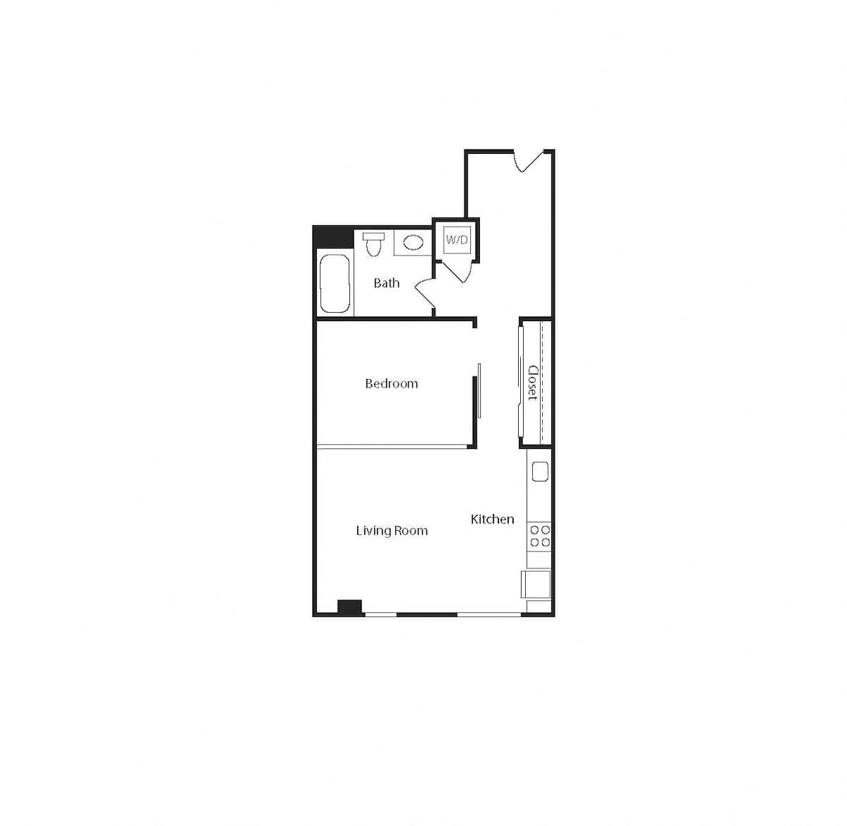 Floorplan diagram for A9, showing 1 bedroom