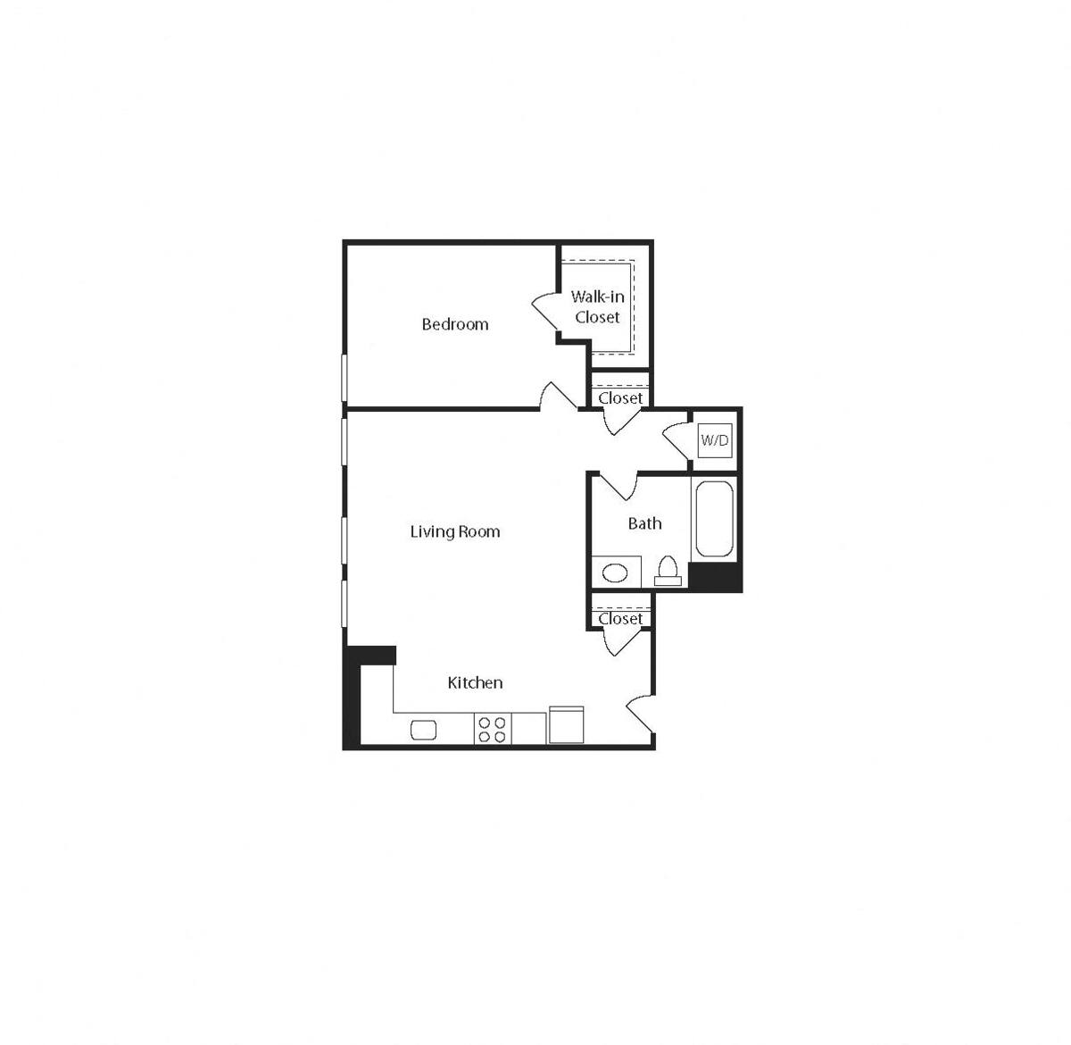 Floorplan diagram for A10, showing 1 bedroom