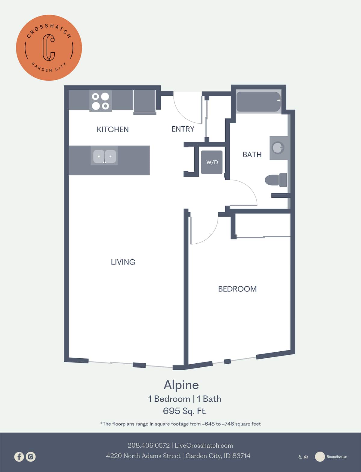 Floorplan diagram for Alpine, showing 1 bedroom