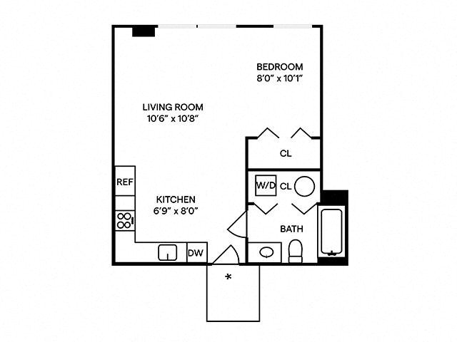 Floorplan diagram for S1 Furnished, showing Studio