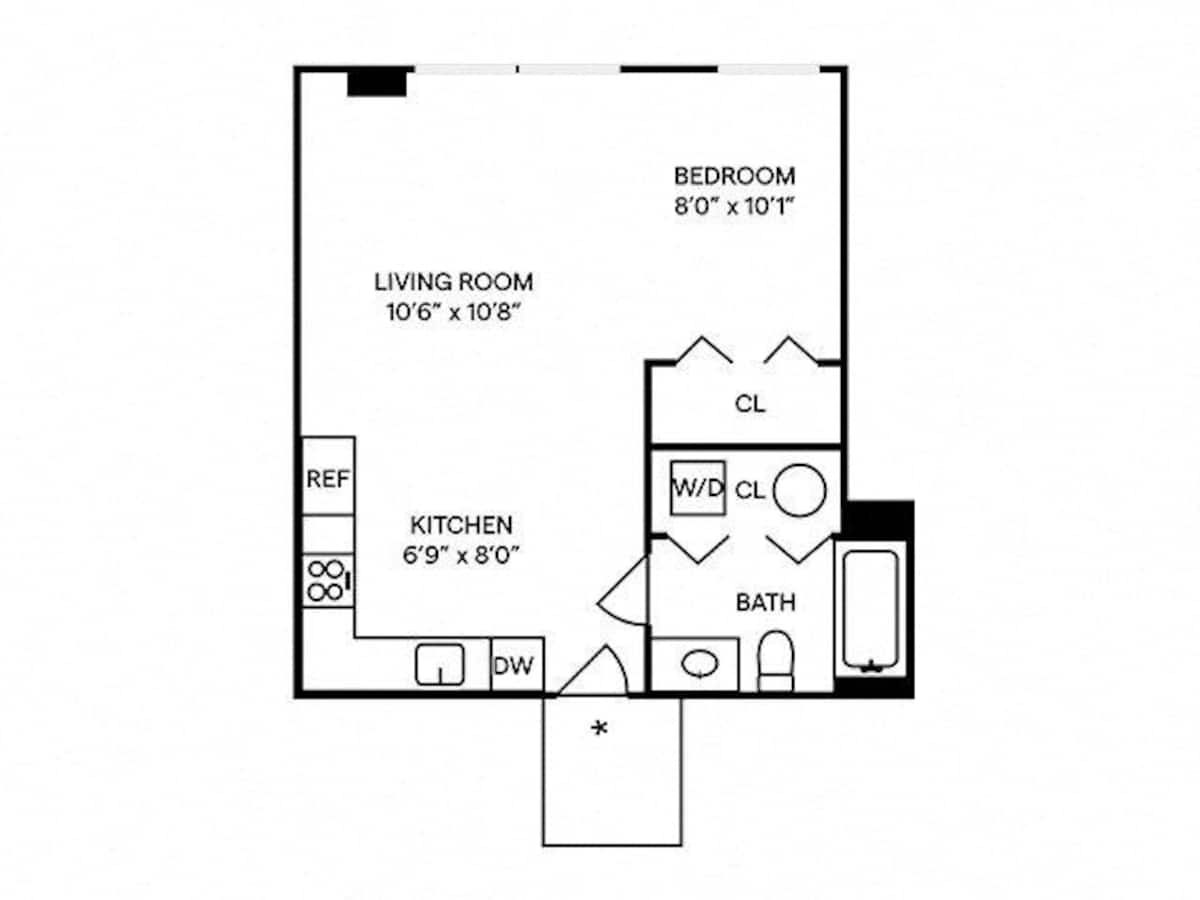 Floorplan diagram for S1 Furnished, showing Studio