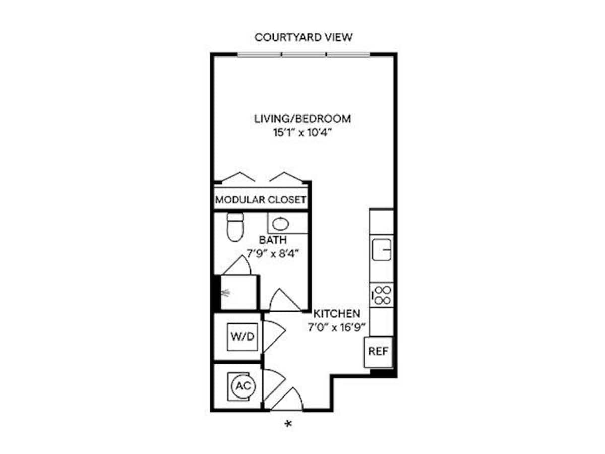 Floorplan diagram for S1, showing Studio
