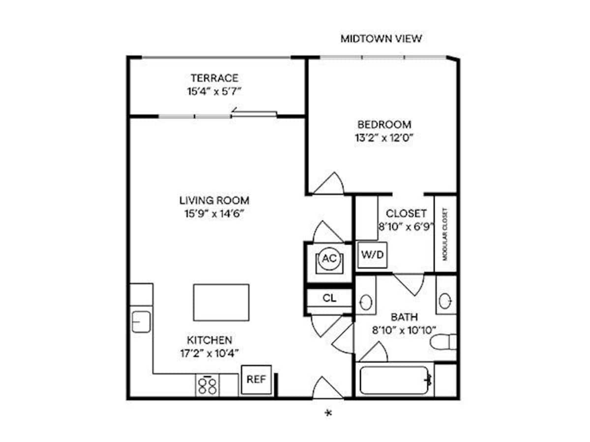 Floorplan diagram for A9, showing 1 bedroom