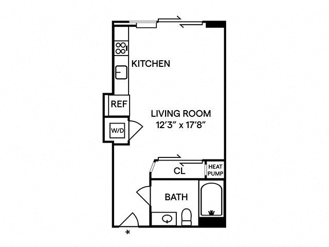 Floorplan diagram for S1, showing Studio