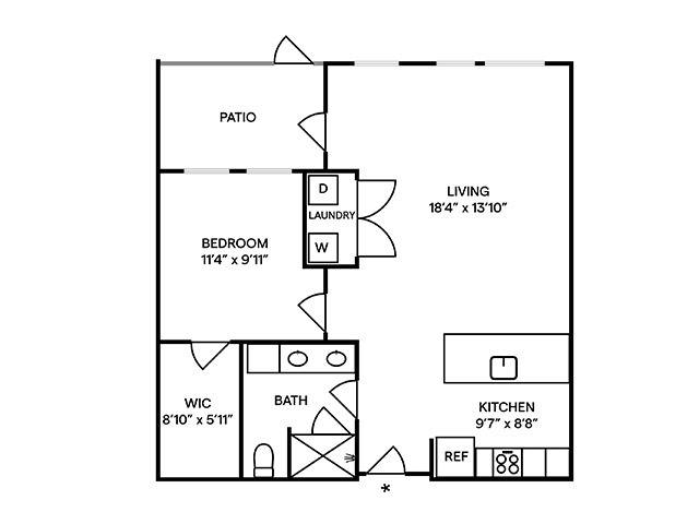 Plano de A9 (muestra 1 dormitorio)