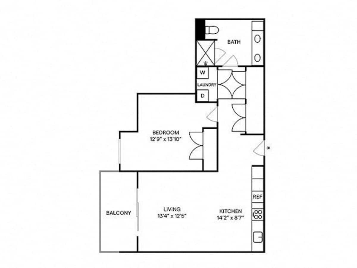 Floorplan diagram for A10, showing 1 bedroom