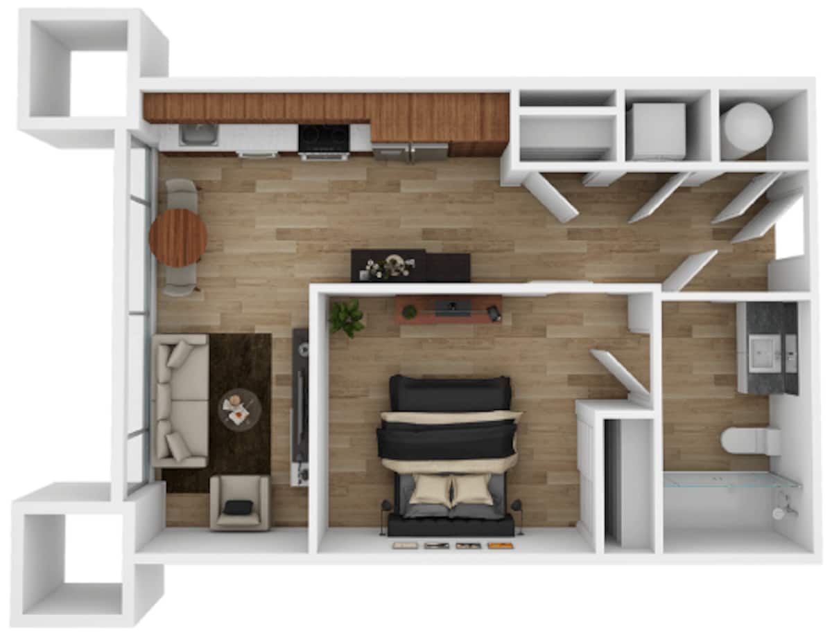 Floorplan diagram for A2D, showing 1 bedroom