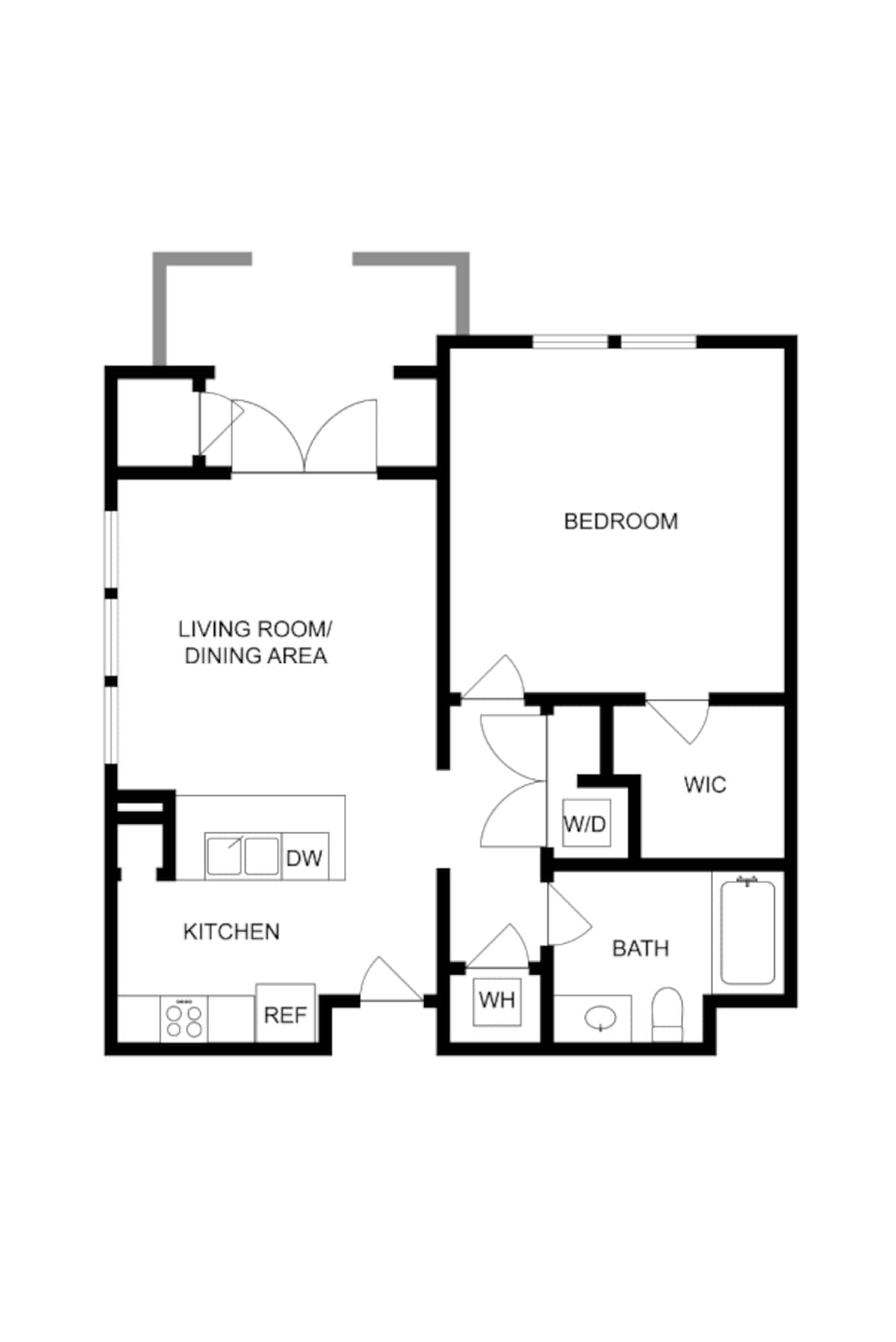Floorplan diagram for A2, showing 1 bedroom