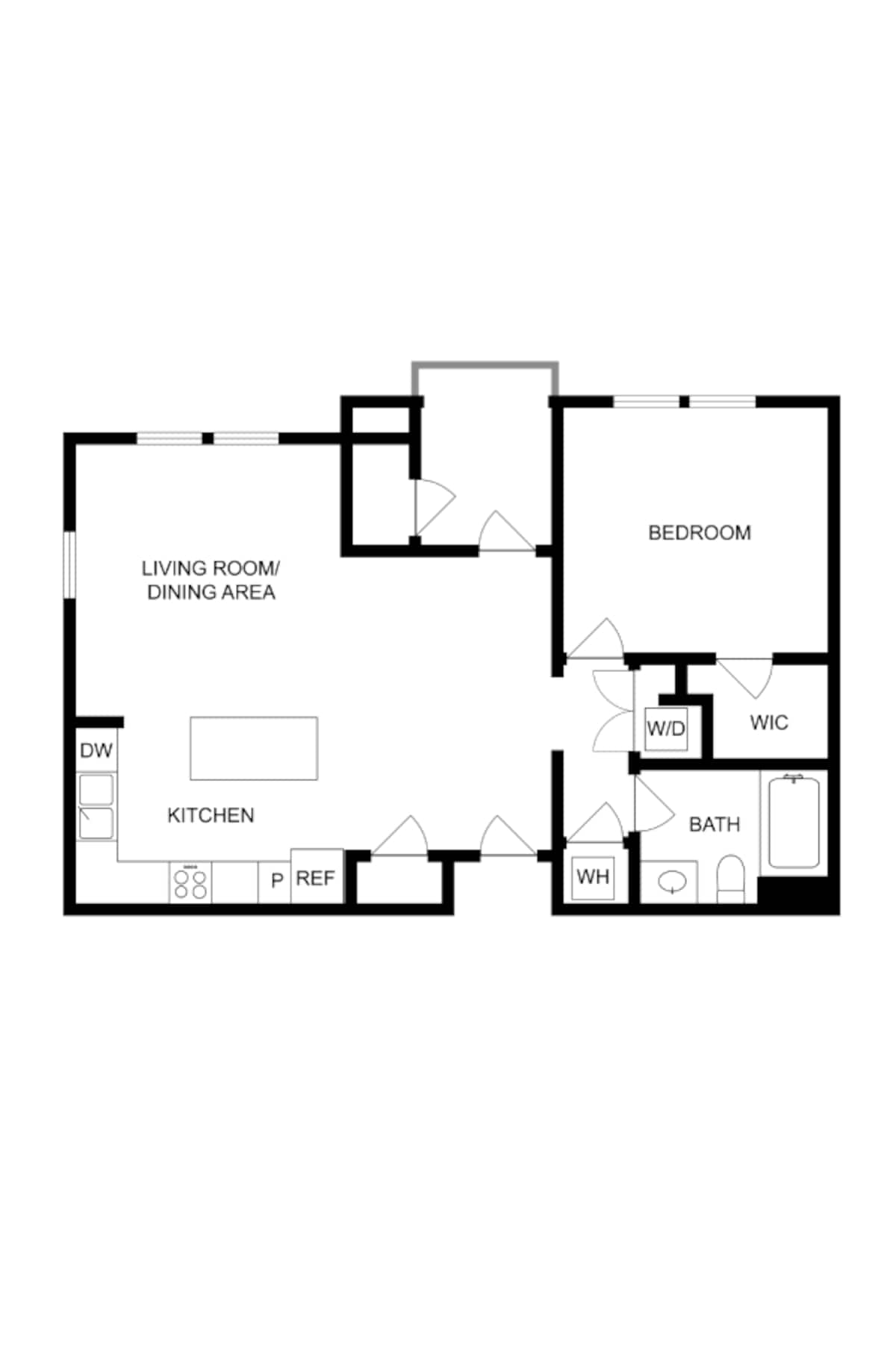 Floorplan diagram for A3 , showing 1 bedroom