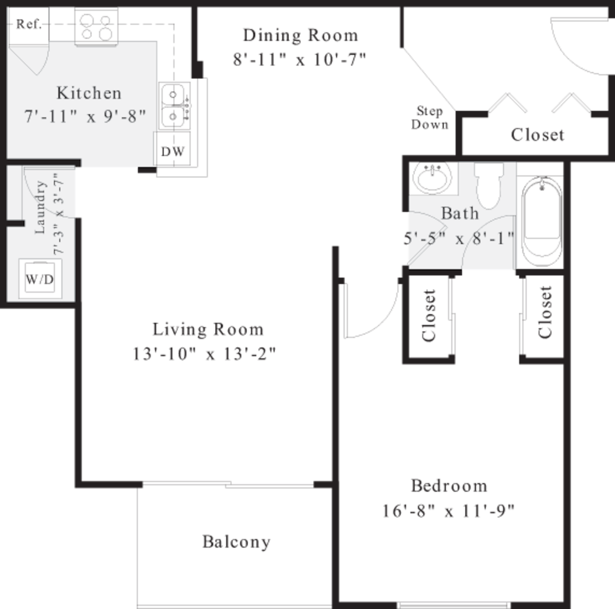 Floorplan diagram for A4 - Renovated, showing 1 bedroom